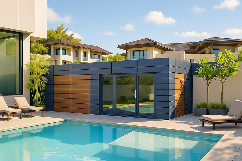 Business-Container auf eigenem Grundstück